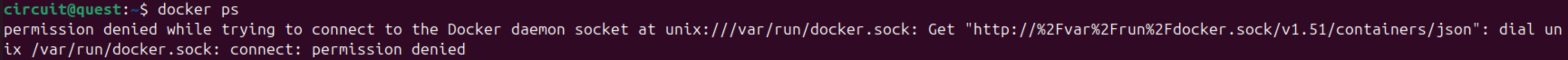 Docker socket error